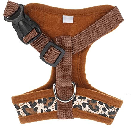 Beaupretty Adjustable Dog Chest Harness Lightweight Canvas Leopard Print Xs Size Puppy Harness Comfortable Pet Vest for Small Dogs