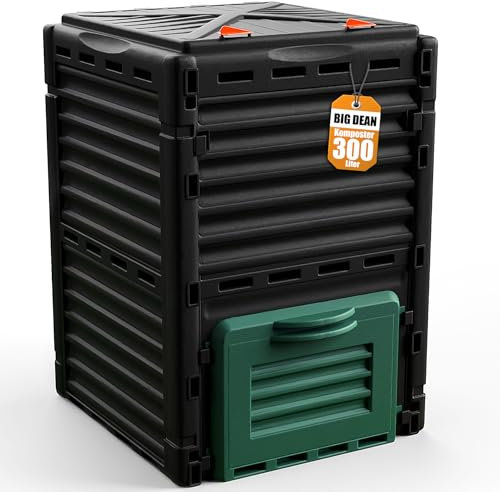 BigDean Komposter Garten 300 Liter – Schnellkomposter aus wetterfestem Kunststoff & Made in Europe