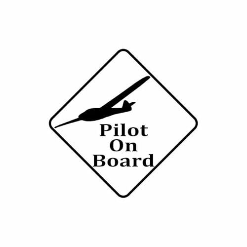 JIFENLI Car Sticker 13.5CM*13.5CM Small Plane Pilot On Board Safety Sign Car Vinyl Decal Sticker Black/Silver