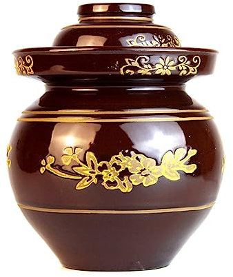 Ceramic Pickle Jar With Lids,Pickle Jar Crock,Ceramic Fermentation Crock With Water Seal Airlock Lid,uerkraut Crock for Pickling Pick 8kg