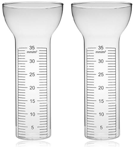 Muzrunq Rain Gauge 2Pcs Electric Torch Shaped Borosilicate Glass Water Gauge for Rain with Scale Transparent Replacement Measuring Tool for Outdoor