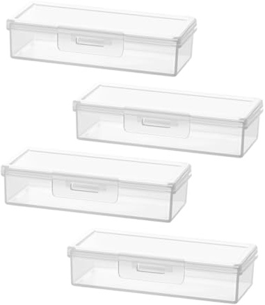 UTHCLO Porta Dischetti e Cotton Fioc da Viaggio, Contenitore Trasparente in Pp per Organizer Bagno Versatile e Multiuso, Set 4 Pezzi per Ufficio e Viaggio
