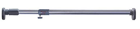 BAOYOUNI Tension Shower Window Curtain Rod Extendable Metal Closet Wardrobe Rail Bar Clothes Hanger Drying Rack 25.4mm Diameter (Grey, 50.8-79.9 Inches)