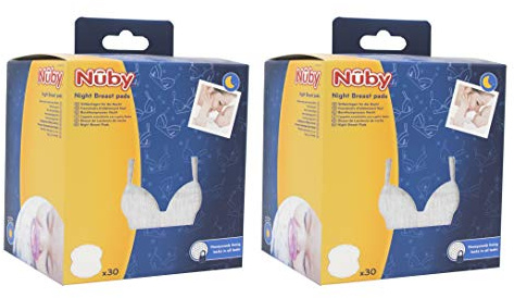 Nuby – 2 Packungen mit ultrafeinen Stilleinlagen für die Nacht - 2 x 30 Stück - Stilleinlagen für die Nacht - Weiss