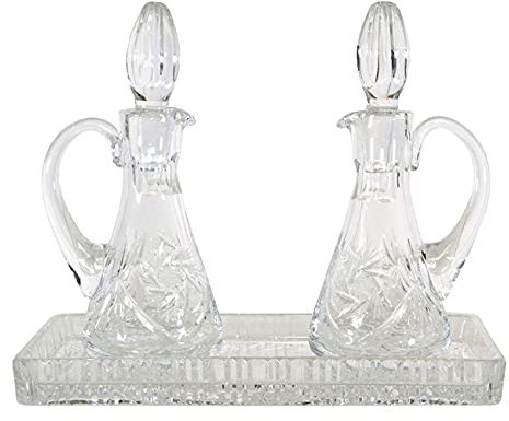 Set ampolle Cristallo con Vassoio rettan