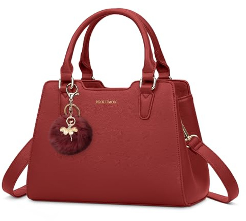IGOLUMON Handtasche Damen Mittelgroß Tasche Leder Henkeltasche Damen-Henkeltaschen Tote Bag Handtaschen Taschen Schultertaschen Umhängetasche Schultertasche Damenhandtaschen Rot