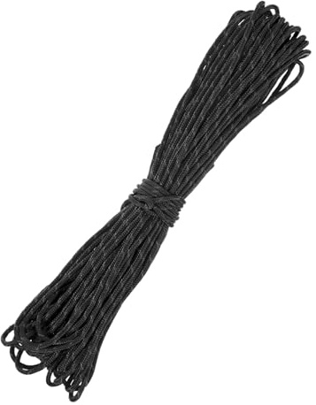 TIXIPEM 2 mm 66FT Reflective Guyline Camping Paracord [1PCS] - Guy Lines Ultralight Thin Cord Rope 3 Strands Paracord Use for Camping Tents & Tarps & Hiking - [Black]