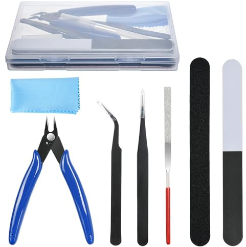 AOOHA Modeler Basic Tools Craft Set,14PCS Gundam Model Tool Kit,Basic Craft Set,DIY Craft Kit,Adult Hobby Tools Set,for Cars,RV, Airplanes, Gundam,Building Repairing,Model Assemble