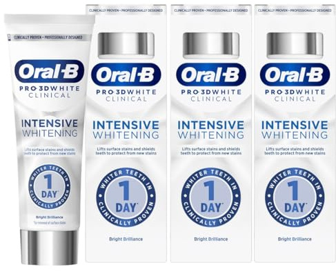 Oral-B Pro-3D White Clinical Intensive Whitening Toothpaste Bright Brilliance 75ml (Pack of 3)