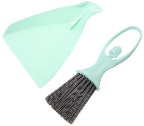 NIYANGLE Mini Broom and Dustpan Set for Small Animals, Handheld Portable Cleaning Brush with Dustpan, Light Blue Small Cage Sweeping Tool for Hamsters, Rabbits, Chinchillas, and Guinea Pigs