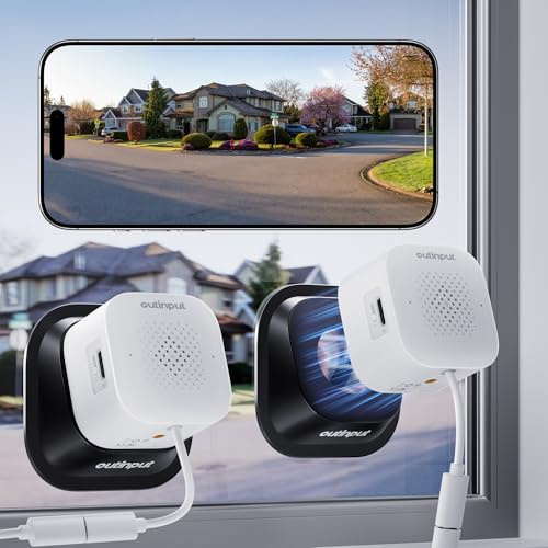 Outinput 3MP 2K Window Camera - 2.4GHz & 5GHz WiFi Window Cameras for Home Security Looking Outside with Mount, AI Color Night Vision, Human & Motion Detection, Anti-Glare, Anti-Reflection (2 Pack)