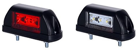 2 x 6 SMD LED Weiß Rot Begrenzungsleuchte Seitenleuchte 12V 24V mit E-Prüfzeichen Positionsleuchte Auto LKW PKW KFZ Lampe Leuchte Licht Set Universal