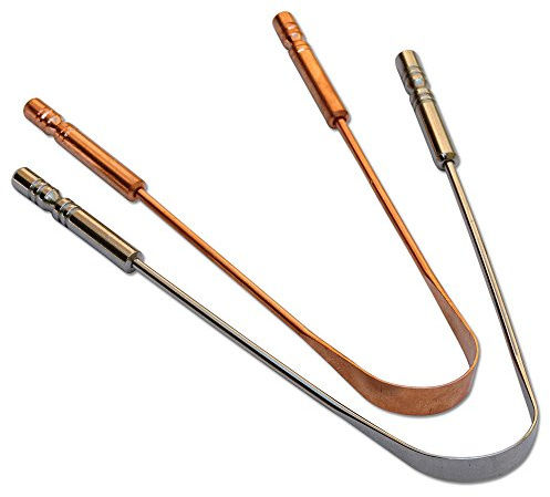 Set aus Kupfer und Edelstahl Zungenreiniger | Zungen-sweepers mit aus Metall, für Hunde, aus Kupfer und Edelstahl, mit Mund, für frischen Atem