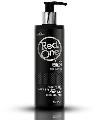 RedOne Aftershave Cream Cologne 400 ml Balm Lotion Men | Moisturising Face Fresh | (Silver)