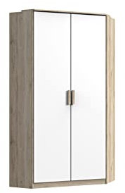möbelando Eck-Kleiderschrank Drehtürenschrank Eckschrank Schrank Schlafzimmer Canton I, Eiche