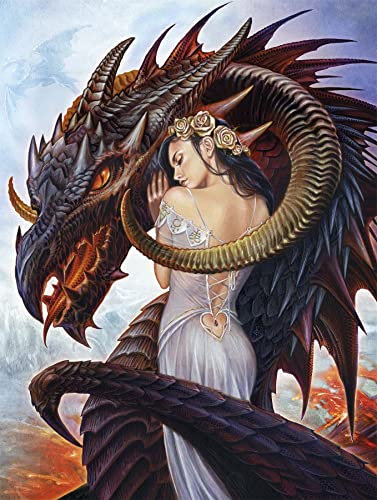 Gothic Fantasy Puzzle für Erwachsene - Drachen-Zurechtweisung - Mystisches 1000-Teile-Puzzle - Magisches Kunstwerk-Puzzle