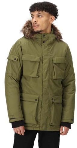 Regatta Mens Aziel Parka impermeabile e traspirante con isolamento in piuma, cappuccio e multitasche