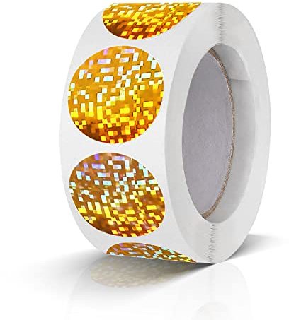 500 Stück Runde Aufkleber Stickers 25mm Farbkodierung Etiketten Rolle kleine Klebepunkte Glitzer Gold