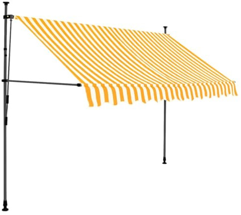 Annlera Tenda Da Sole（200-300）x300 cm Tende Da Balcone Per Esterno Braccio Tenda Da Sole Tenda Da Sole Retrattile Con Led Tenda Da Sole Autoportante Bianco E Arancione