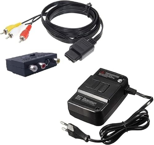 Kabel Netzteil Set für Nintendo 64 N64 Netzkabel Ladekabel Ladegerät Ersatznetzteil Stromkabel AC TV Adapter