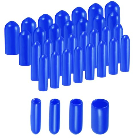 QUARKZMAN 100 Stück Gummi Endkappen 2/3/4/6mm Gummikappen, Runde Kunststoffkappen Abdeckkappen Schutzkappen Stopfen für Metallstäbe Elektrokabeln Rohr Schrauben Bolzen Flaschen, Blau