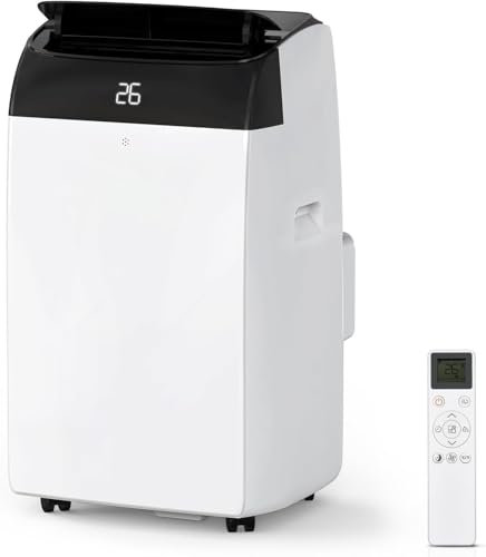 JustSmart Condizionatore Portatile 10000 BTUs 3 in 1, Display Digitale e Telecomando, Deumidificatore 30L/giorno, Raffreddamento, Ventilatore con 3 Velocità, Timer 24 Ore per Ambienti Domestici