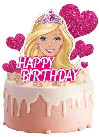 9 Stück Tortendeko, Cake Topper, Prinzessin Geburtstag Deko, Happy Birthday Tortendeko, Prinzessin Theme Topper für Mädchen Geburtstag Party Kuchen Dekoration Supplies