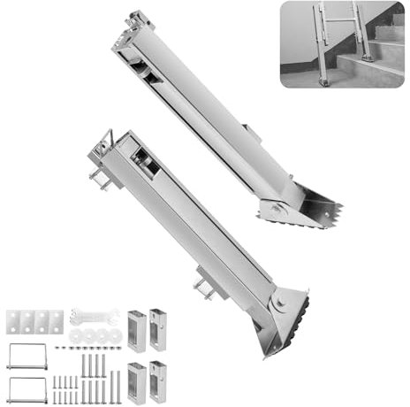 VEVOR Livellatore per Scale, con Lunghezza di Espansione da 288 mm Utensile per Livellamento di Scale in Acciaio, Tramoggia di Sgancio Rapido, Accessori per Scale di Prolunga per Terreni Irregolari