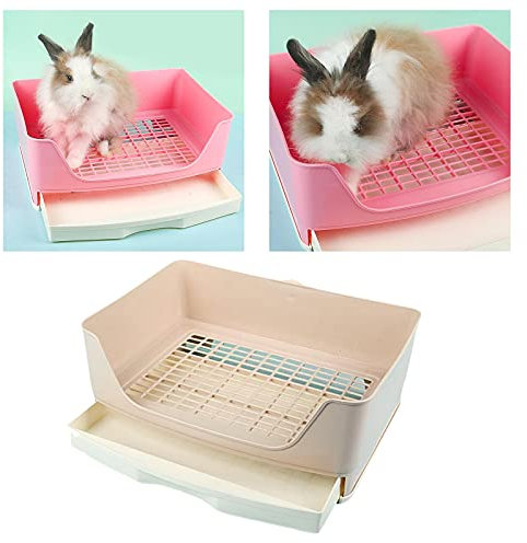 Bac à litière for Chat, Grande boîte de Toilette for Lapin, Pot d'entraînement, Plateau d'angle avec tiroir, poêle for Animaux de Compagnie, for Hamster Adulte, Cochon d'Inde, Furet, Lapin, Toilettes