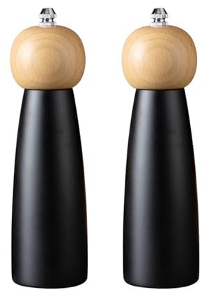 Salière et poivrière en bois d'acacia naturel de 20,3 cm - Réglables
