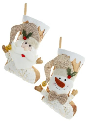 Cabilock 2 Piezas Medias De Decoración Navideña Bolsa De Obsequio Navideña Adorno para Árbol De Navidad Medias Árbol De Navidad Tradicionales