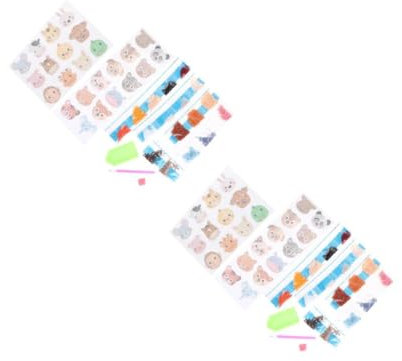 TOYANDONA 2satz Aufkleberset Mit Cartoon-tier-design Diy-tieraufklebern Und Mini-perlen-malerei-aufklebern Für Dekoration Karten Alben Geschenken Weihnachtsdeko Laptops Und Mehr