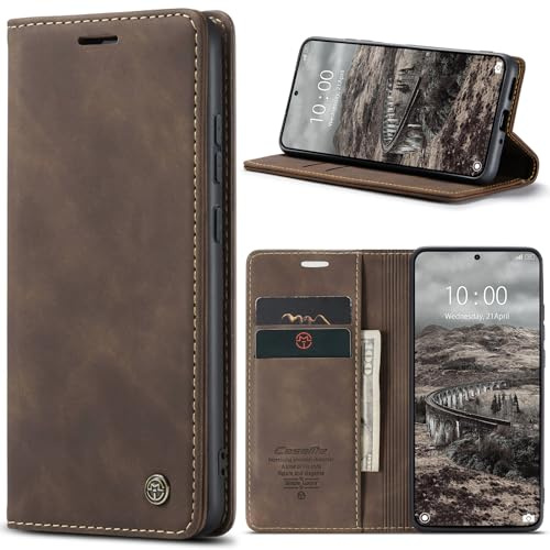 Cracedily Handyhülle für Xiaomi Mi 15T Pro 5G Hülle, Klapphülle Premium Lederhülle Klappbar Flip Case Tasche Magnet Kartenfach Standfunktion Klapphülle Schutzhülle für Xiaomi 15T Pro, Kaffee