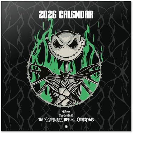 Grupo Erik Calendario Pesadilla antes de Navidad 2026 pared - Almanaque pared 2026 Disney : Planificador mensual Con espacio para Anotar, Ilustraciones y Fácil de colgar (30x30cm)
