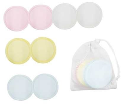 LALADEFIEE 8 piezas Almohadillas de Algodón Reutilizables para Desmaquillar Suaves y Aptas para Tipo de con Bolsa de Malla para Almacenamiento
