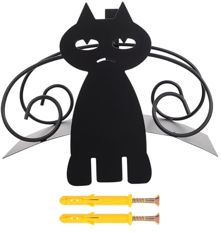 Angoily Support Mural Décoratif en Fer pour Tuyau D'arrosage Forme Chat, Étagère à Tuyau Résistante Antirouille, Rangement Pratique pour Jardin Extérieur et Accessoires D'arrosage