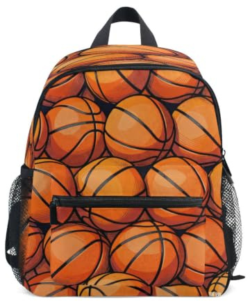 KLL personliga barnryggsäckar för flickor tecknat basketmönster, Tecknat basketmönster, S | bröstklämma bokväska, med namnetikett, för barn