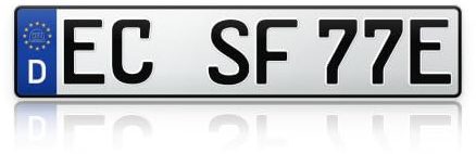Schilderfabrik Kfz-Kennzeichen E-Auto Elektro Wunschprägung Euro Nummernschild 520x110mm PKW