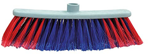 Zif Scopa 'Francesina' Setole in Poliestere Rosso-Blu Piumato, Supporto in Plastica Dura.