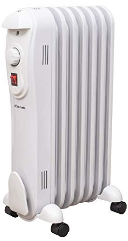 Schallen Portable Electric Slim Oil Filled Radiator Heater with Adjustable Temperature Thermostat, 3 Heat Settings & Safety Cut Off (1500W | 7 Fin)