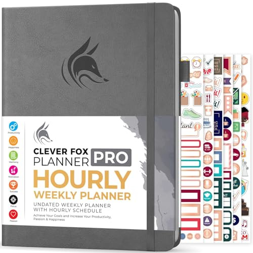 Clever Fox Planner Schedule - Weekly & Monthly Life Planner with Time Slots, Appointment Book and Daily Organizer to Increase Productivity, Undated (Grey, A4 (8.5 x 11))