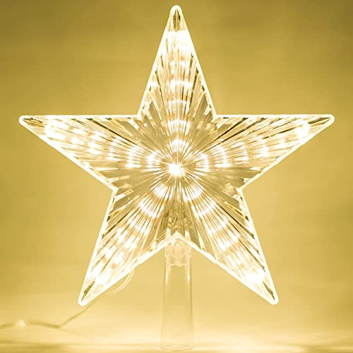 Sunshine smile Julgran stjärna, toppljus, julgransspets glittrande, trädkronor lampa, upplysta stjärnor, gnistrande stjärnor, julgran spets dekoration, juldekoration LED