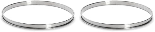 DE BUYER - Cercle à Tarte Rond en INOX à Bord roulé - Diamètre 22 cm, Hauteur 2 cm - 3091.22N (Lot de 2)