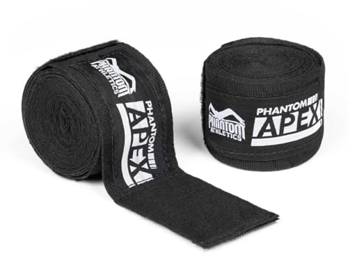 Phantom Athletics Boxing Bandagen Apex- Boxbandagen Muay Thai MMA Boxen Handwraps - Schwarz (Apex - Schwarz, 2,5m)