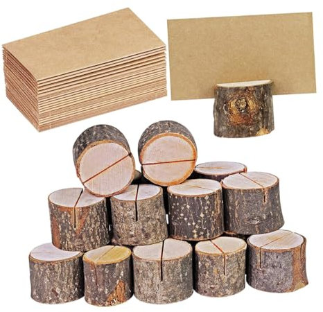 COHEALI 35 Sätze Holzklammer für Tisch hochzeitsdeko wedding decoration Zettelhalter mit Karte Menüclip für Restaurant Holzklemme für Foto Memo-Ständer aus Holz Haftnotiz Memorandum Rinde