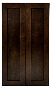 Espresso 27 inch Kitchen Room Bathroom Vanity Shaker Cabinet Double Door Base Wall Birch Solid Wood Hardwood Plywood 27 Wide x 36 High x 12 Deep of Set