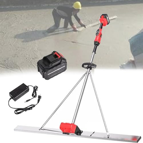 YLANMEI Outil de vibrateur de Finition de béton de Chape alimenté, Moteur de Vibration de nivellement de Ciment de Chape électrique sans Fil de 1,5 M 48 V 3000-6000 TR/Min