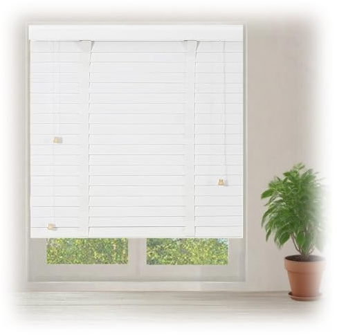 YZJTSXQHY Wood Venetian Blinds Shades for Indoor Windows, 30 48 55 64 72 86 98 100 105 115 120 135 140 150 165 175 cm Wide Light Filtering Wooden Cordless Blind 50 mm for Home Decor