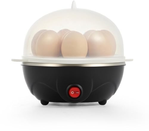 JF HOME BLISS 3-in-1 Electric Egg Cooker & Omelette Maker 7 Egg Capacity Multi-Function Kitchen Appliance for Boiled Eggs Poached Eggs Steamed Vegetables Visible Insulation Cover Breakfast Maker