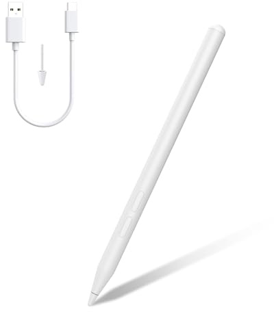 Lápiz para Surface con 4096 Niveles de presión, Lápiz magnético Recargable con rechazo de Palma – Compatible con Surface Pro 12-3rd, Go 1-4, Laptop/Studio/Book 1-5, HP, ASUS, Kobo